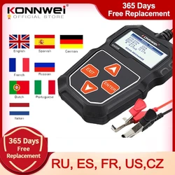 KONNWEI KW208 Tester akumulatora samochodowego 12 V 100 do 2000CCA rozruchu ładowania Circut Tester analizator baterii 12 V baterii narzędzia