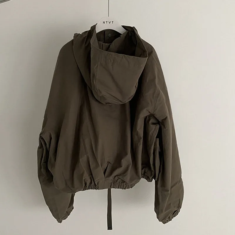 IEFB Neue Stil Mit Kapuze Jacke Frühling Lose Trend Cargo Jacken Zipper Einfarbig Mode Flut 2023 Casual männer Kleidung 9A7586