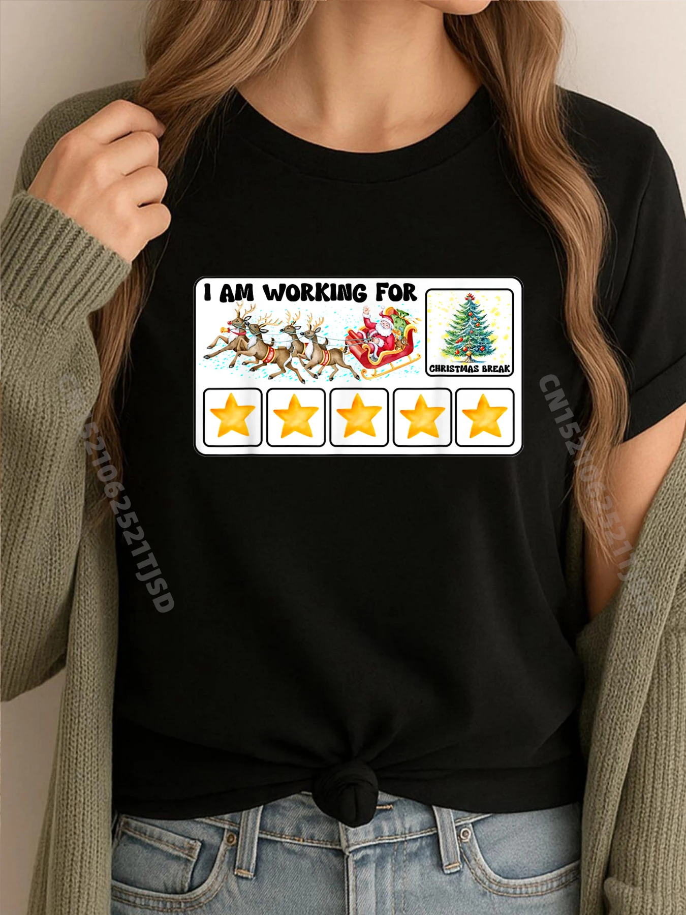 

I Am Working For Christmas Break Luxury Clothing Streetwear Woman Tee Shirt for Woman