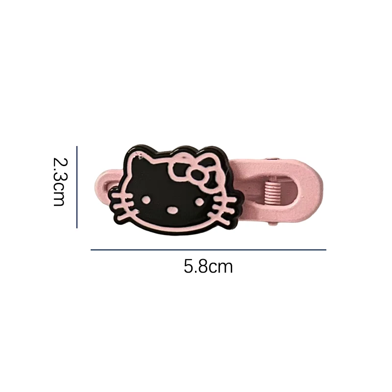 Sanrio Olá Kitty Hairpin para Mulheres e Meninas, Kawaii, Doce Side Bangs Clip, Grampo de Cabelo Dos Desenhos Animados, Acessórios para Cabelo Bonito, Presentes, 2Pcs