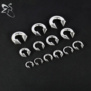 ZS 1PC 2/4/6/8G Spike Horseshoe Nasenring Stainels Kegel großer Kaliber Piercings Rosca Nasenohr -Ohr -Expansioner 6 Hauptverkaufskegelohr - №4