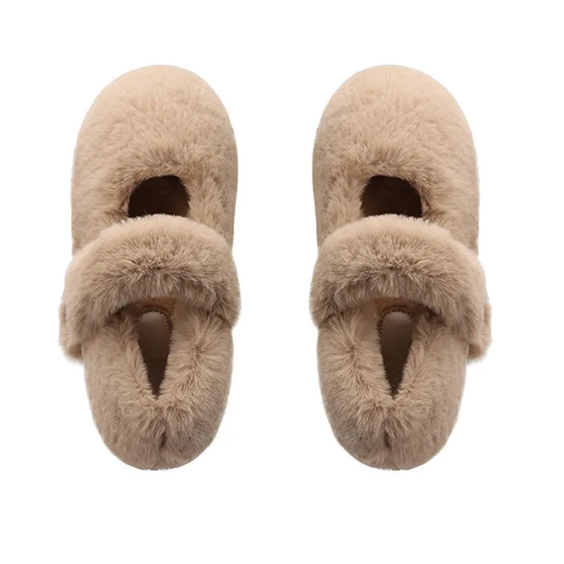 

Furry Style Shoes Woman Fur Loafers Winter Warm Plush Moccasins Ladies Round Toe Soft Sole Slip-on Flats Zapato De Mujer WSH5184