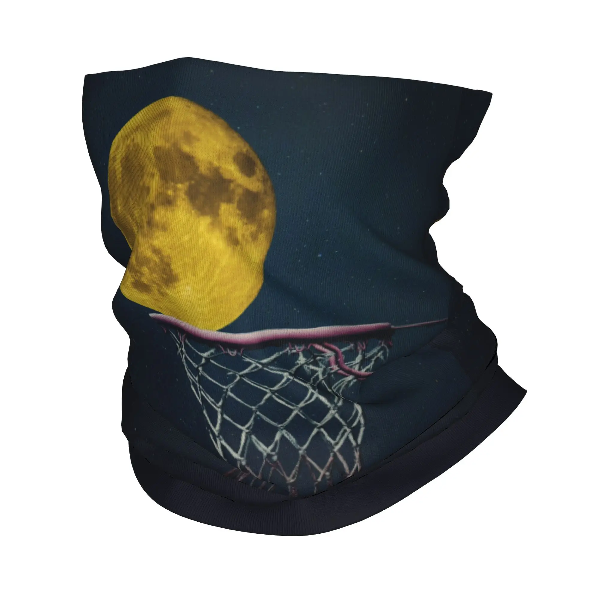 Custom Moon Basketball Bandana Neck Gaiter Windproof Face Scarf Cover Women Men Sport Player Headband Tube Balaclava
