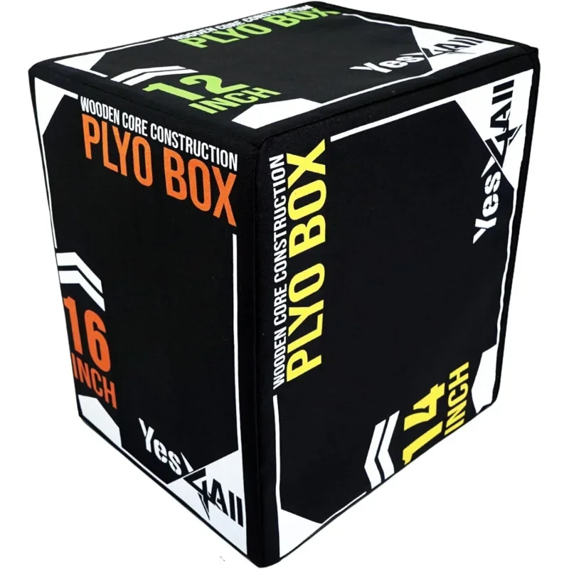 3-in-1 Soft Plyo Box Wooden Core, Non-Slip Multi-Use Plyometric Jump Box for Jumping, Conditioning, Strength Training