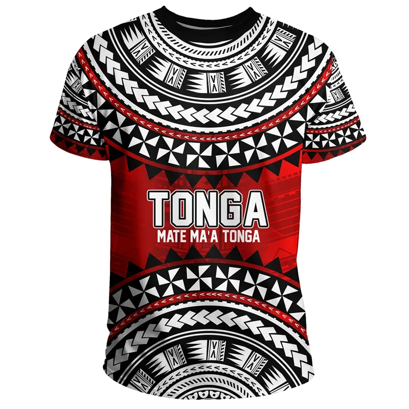 Fashion Tonga T Shirts For Men Summer Casual 3D Printed Polynesia T-shirt Round Neck Short Sleeves