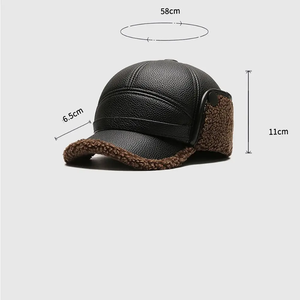 Casquette Old Man Thermal Hat Warm Ear Protection Duck Tongue Hat Warm Leather Hat Thicken Baseball Cap Dad Grandpa