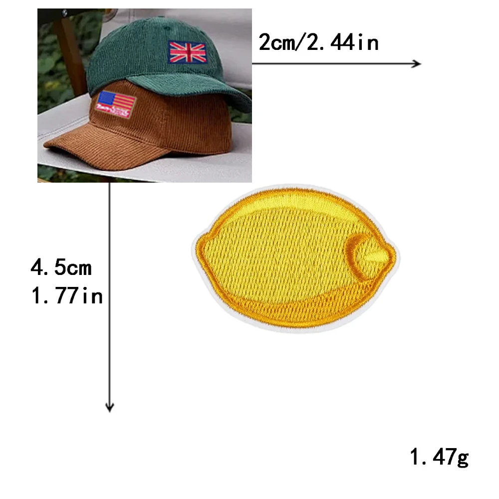 50pcs/Lot Anime Embroidery Patch Fruit Orange Cherry Pineapple Lemon Shirt Bag Clothing Decoration Accessory Craft Diy Applique