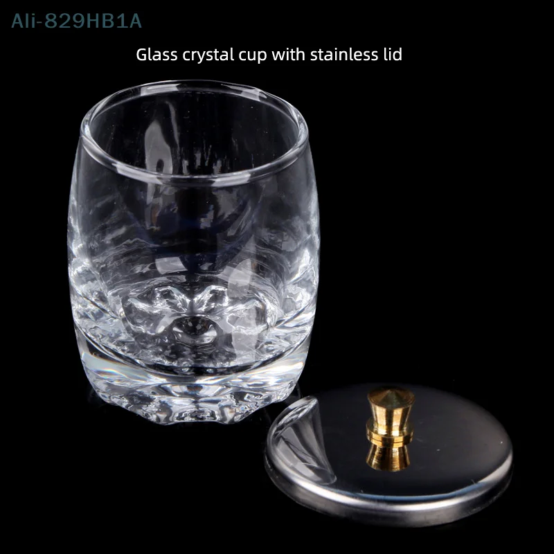 Vaso de cristal para uñas, recipiente de acrílico líquido, plato transparente, recipiente para polvo de uñas, herramientas de equipo