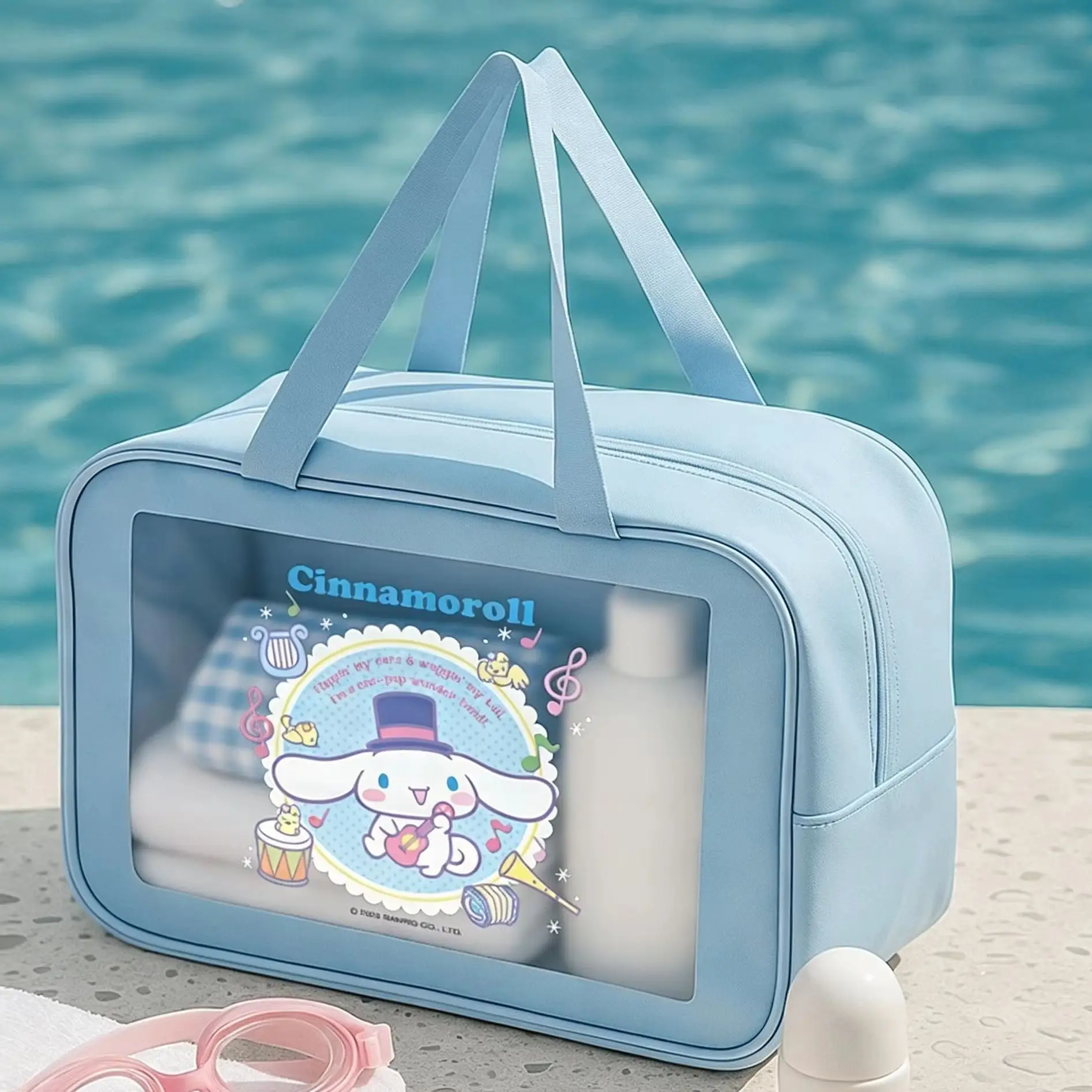 Sanrio Waterproof Storage Bag Travel Storage Large Capacity Visible Portable Skincare Makeup Washbag Makeup Bag