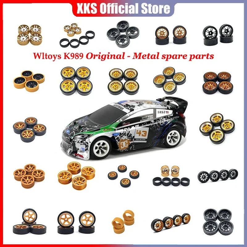 

4PCS 24.5mm Wheel Rims Tires Tyre Set for AxialWltoys 284131 K969 K979 K989 P929 1/28 RC Crawler Car Upgrade Parts Accessories