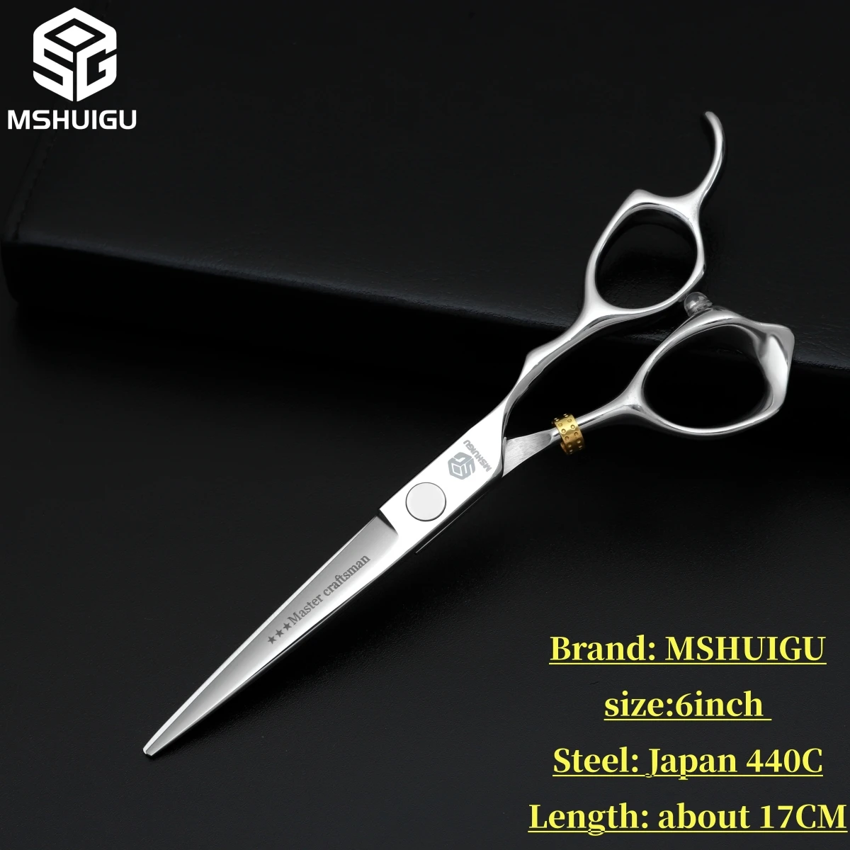 MSHUIGU 6-Zoll professionelle Friseurschere, multifunktionale Effilierschere, umkehrbare Zähne, 440C Stahl, für Familienhaarschnitte – Detail 9