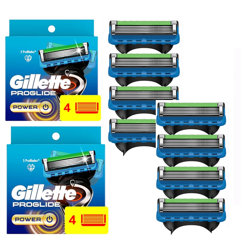 Gillette Fusion Proglide Flexball Power มีดโกนใบมีด 5 ชั้นใบมีดโกนหนวด 4/8 มีดโกนเติมสําหรับชาย Trimmer