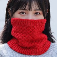 Winter Scarf For Women Knitted Warm Solid Scarf Men Cotton Brushed Bandana Knit Neck Warmer Thick Ski Mask Neck Scarve Wholesale