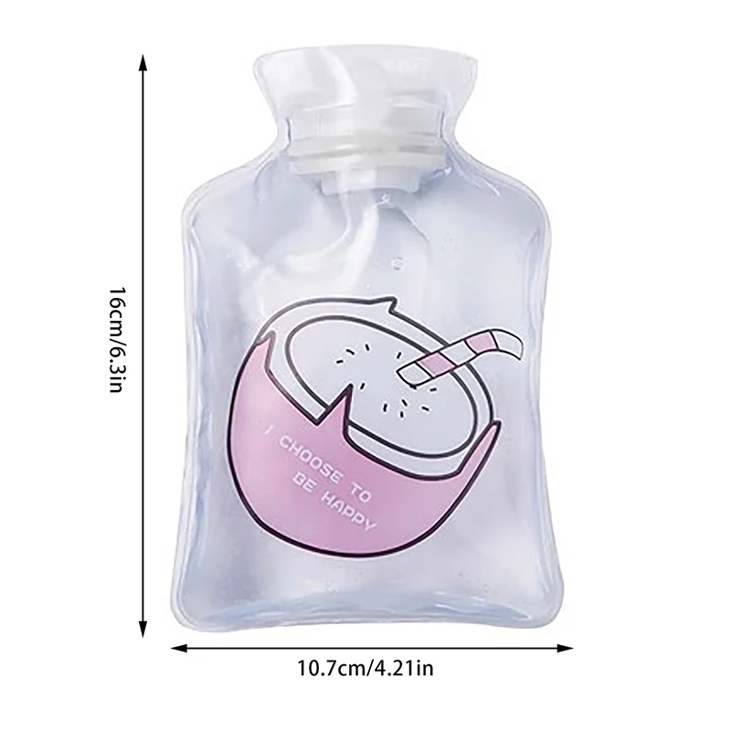 1pc dos desenhos animados transparente saco de água quente portátil garrafa de água quente de enchimento de água mão mais quente bolso pés garrafa de água quente pvc