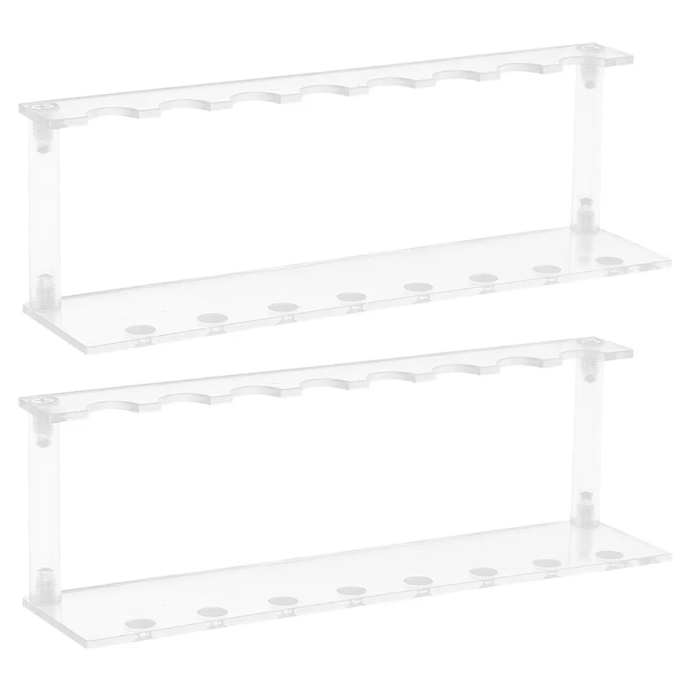 2Pcs Sleek Acrylic Pen Display Stand Space Saving Modern Organizer for Pens Pencils Calligraphy Brushes Eyebrow Art Tools