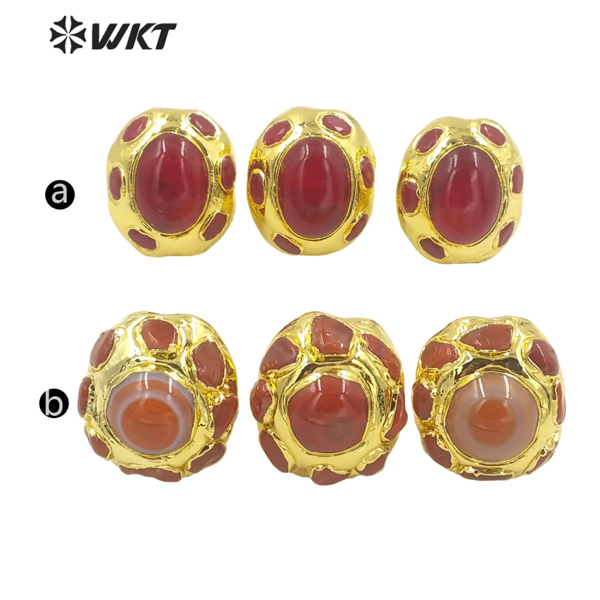 WT-R412  WKT 2022 New Style  Rings Natural Purple Fluorite&Tourmaline Rings Adjustable For Women Party Rings Trend Jewelry