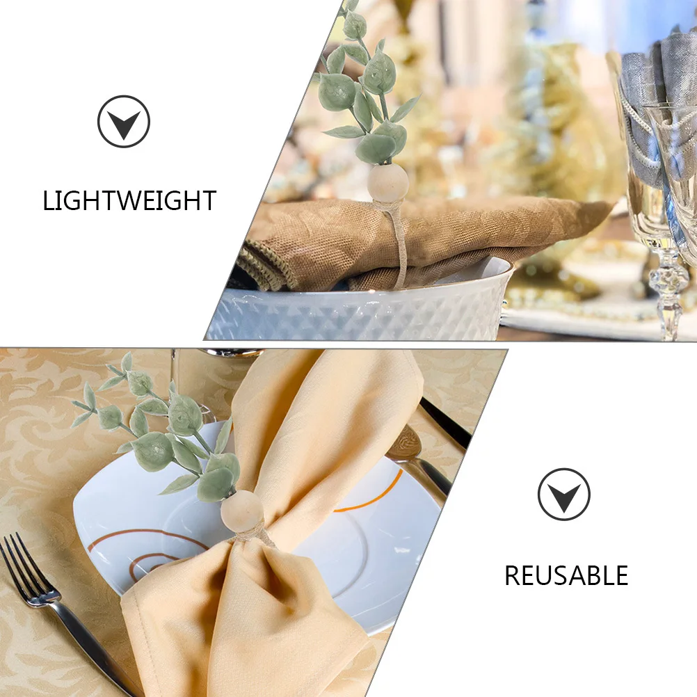 

Napkin Buckle Boho Holder Leaf Ring Rings Party Wood Bead Beads Buckles Serviette Craft Home Decor