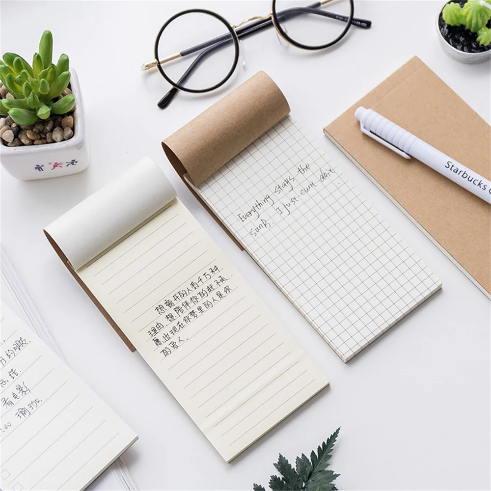 New Portable Multiuse Student Writing Pad Notebook Diary Notebook Small Grid Book English Word Notepad School Office Supplies