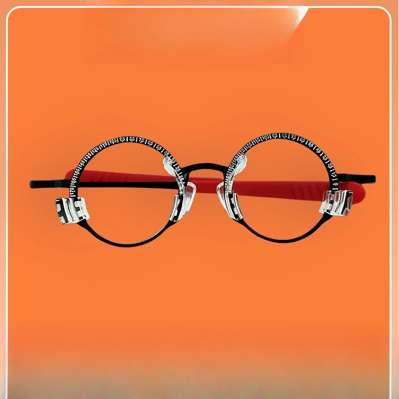 The test frame is adjustable. Try wearing a titanium alloy ultra-light optometry lens insert with optional pupil distance.