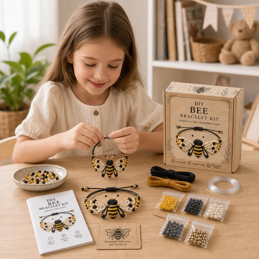 Colorful Bracelet Making Kit Animal Charms for Kids and Adults DIY Jewelry Craft Set for Quiet Weekends Gift Accessories