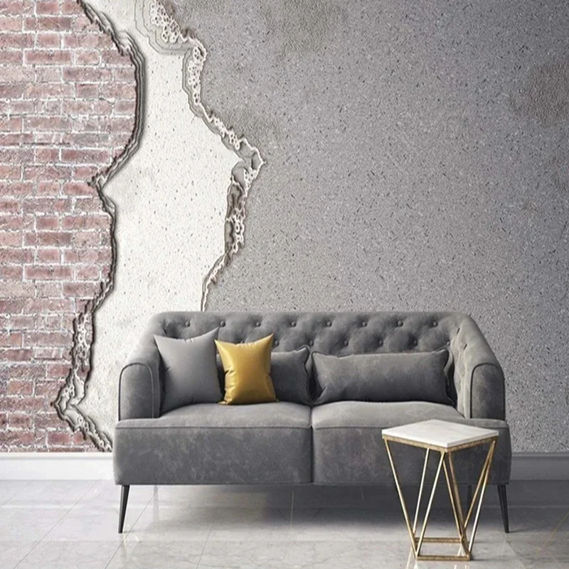 Brick Gray Decorative Custom Photo Mural Wallpaper 3D Stereo Sofa Background For Living Room Bedroom Wall Papers Home Decor