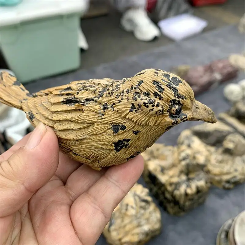

Natural Picture Stone Bird Carving Crafts For Decoration And Healing Propitious Home Decoration Gift 1PCS
