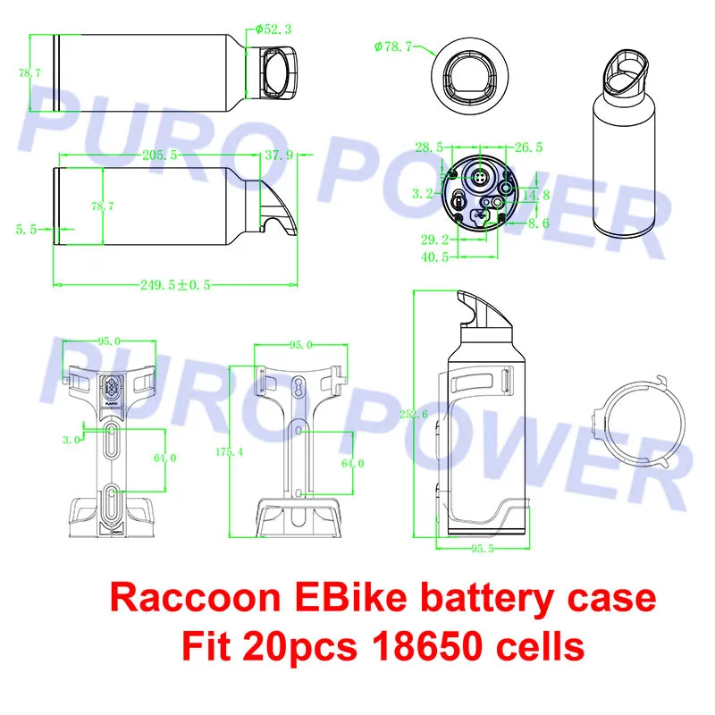 Raccoon Енот Батарейки Набор 36V 10S 20A BMS 10S2P Никелевая лента DR - 2 Пустая коробка подходит для 20 батарей 18650 для аккумуляторных батарей DIY