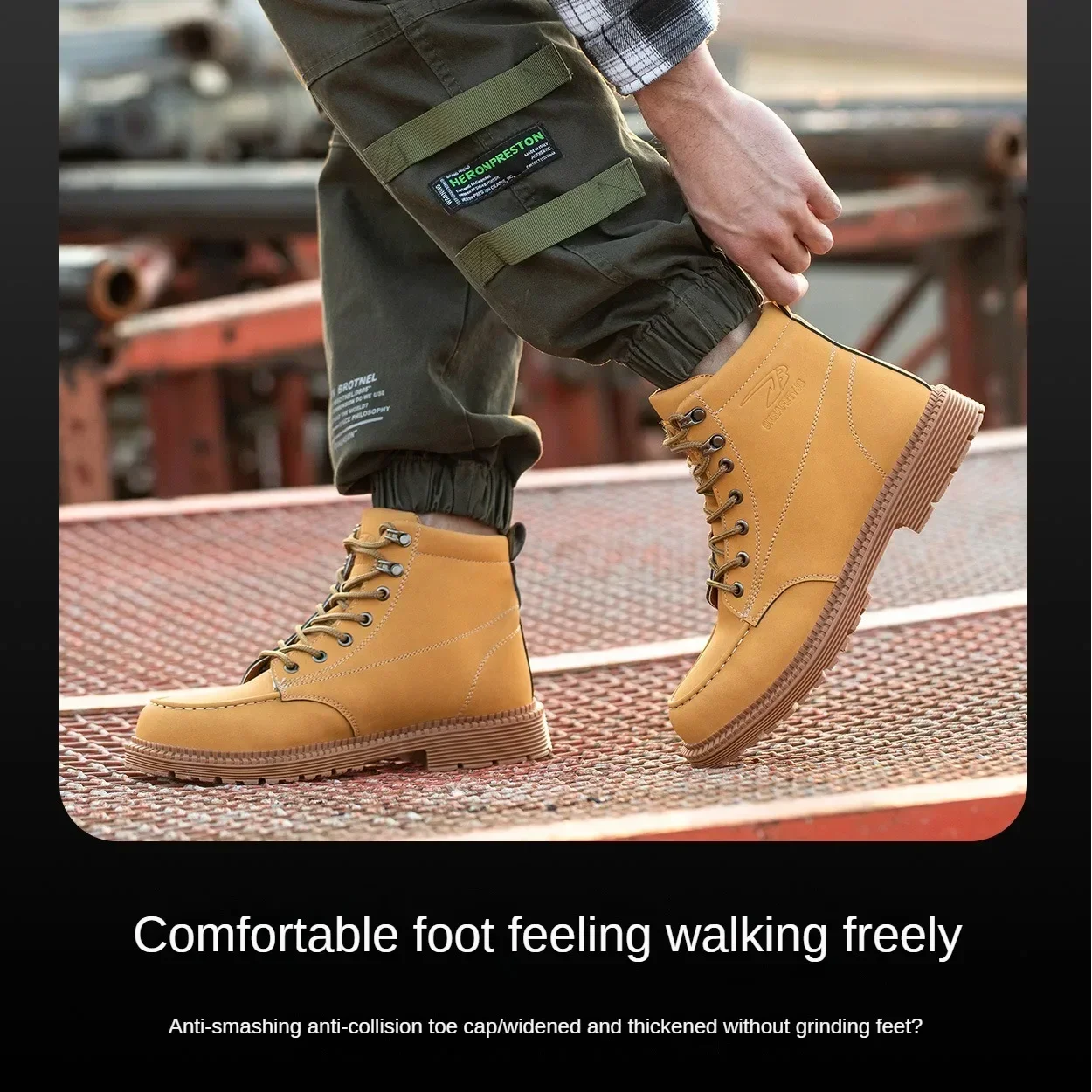 DurableComfortable And Durable Poly Urethane Men‘s Anti-smashing And Anti-piercing Steel Baotou Work Shoes Is A Generation