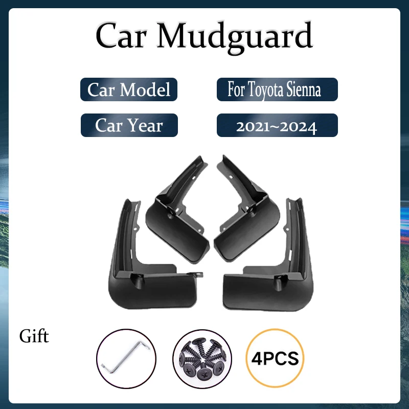 Car Mudguard For Toyota Sienna XL40 2021 2022 2023 2024 Upgrade Mud Fender Splash Guard Mudflas Front Rear Wheel Car Accessories