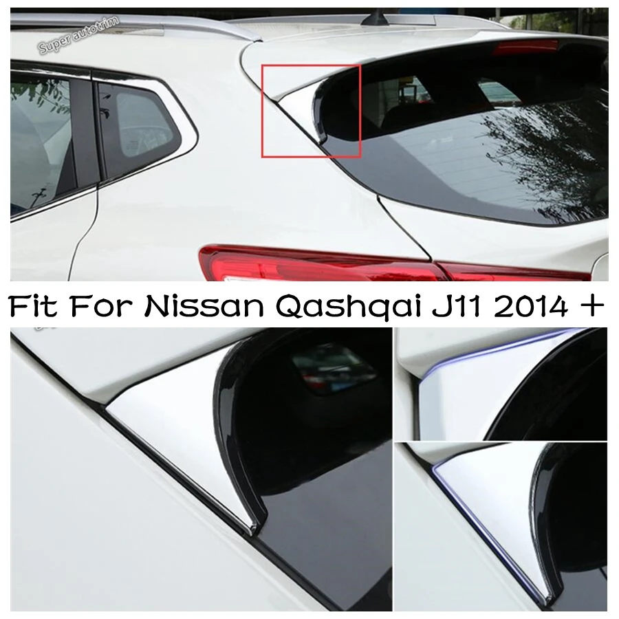 

Chrome Rear Windshield Tailgate Spoiler Trims Cover 2PCS Fit For Nissan Qashqai J11 2014 - 2020 Exterior Refit Accessories