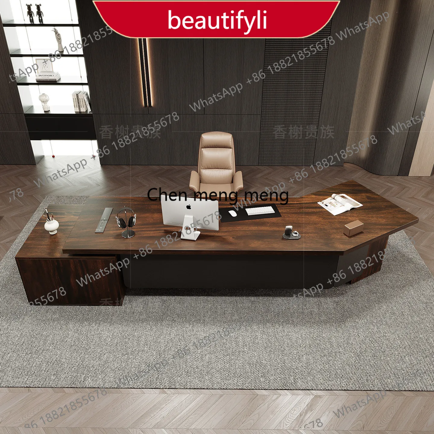 

A38 High-end South American black walnut modern simple class desk supervisor desk light luxury