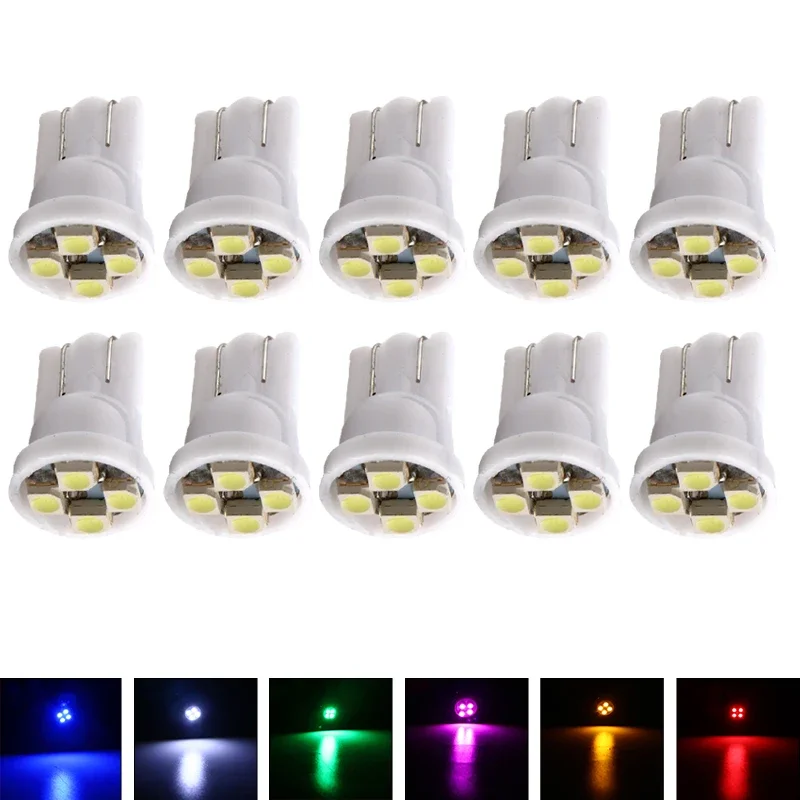 

10pcs 1210 24V T10 led W5W 4smd 3528 194 168 Wedge Replacement Reverse Instrument Panel Lamp Bulbs For Clearance Lights