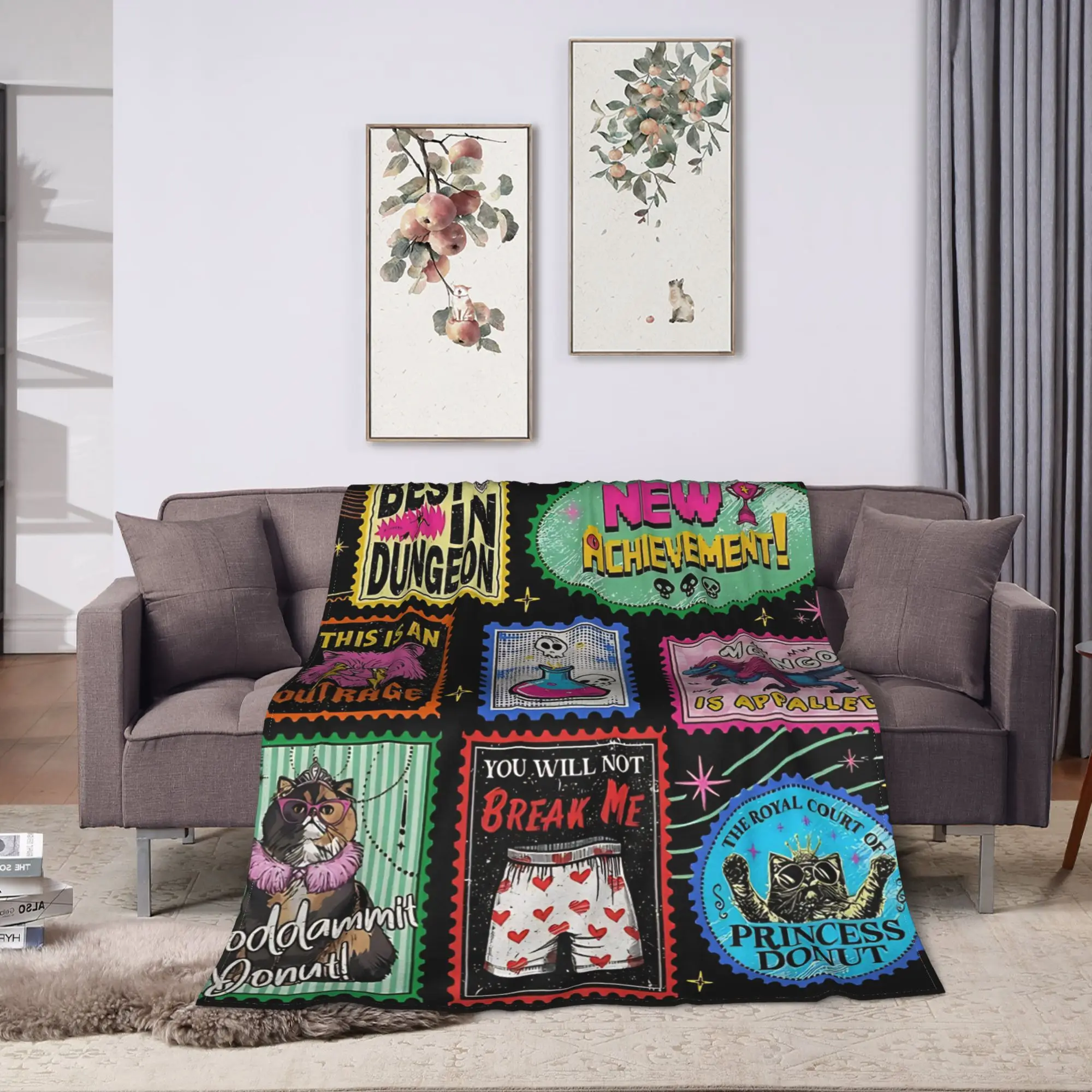 Warm Soft Blanket Camping Dungeon Crawler Carl Throw Blanket  Flannel Bedspread For Living Room Novelty Sofa Bed Cover
