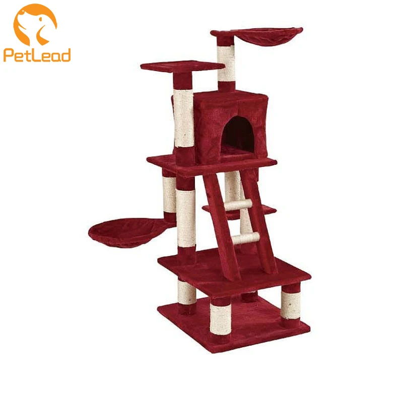 Factory Wholesale Cat tree House Plush Large Luxury Toy Scratching Posts Pet Condo Cat Tree Tower