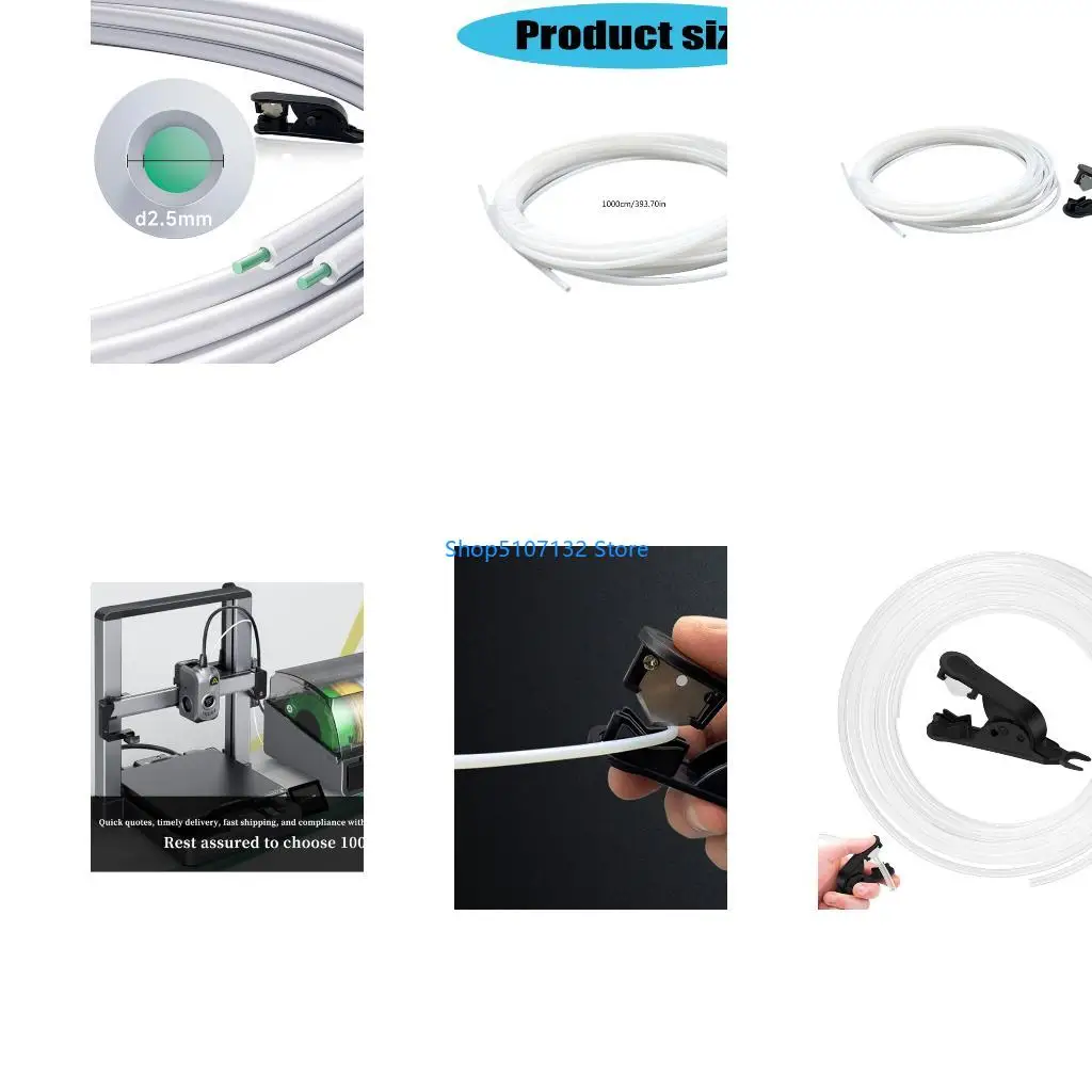 87HD 10m Heat Resistant PTFE Tubing With Cutter for Lab Precise Printing Projects
