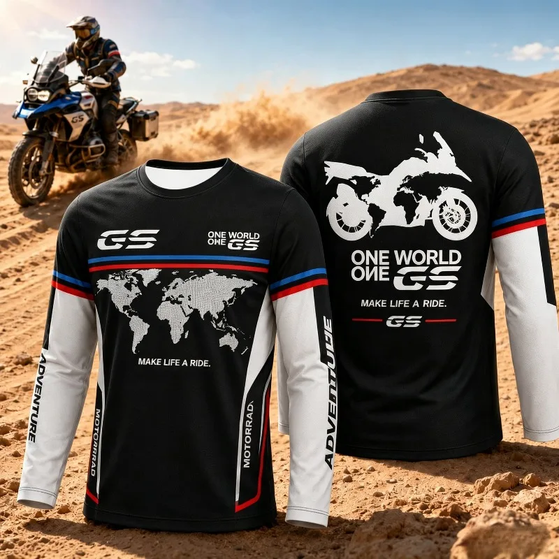 Motorcycle Fan Inspired GS Adventure Motorrad Long Sleeve Top Outdoor Riding Sportswear Comfort Casual Tee for Motorbike Lovers