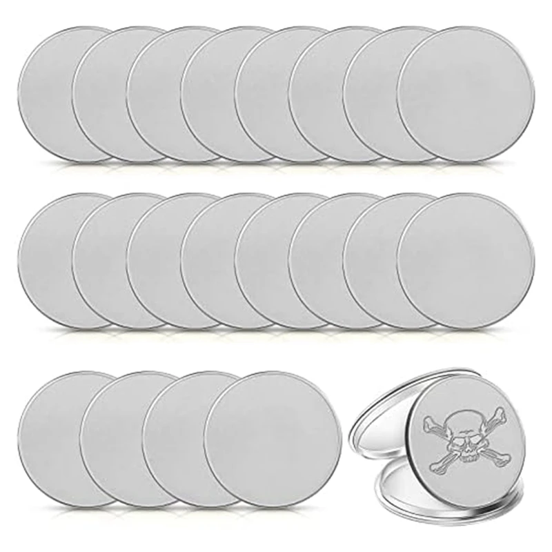 20 Pieces Blank Coin Threaded Edged 40 Mm With Acrylic Protection Box Laser Engravable Pattern Easy Install (Gold+Silver)