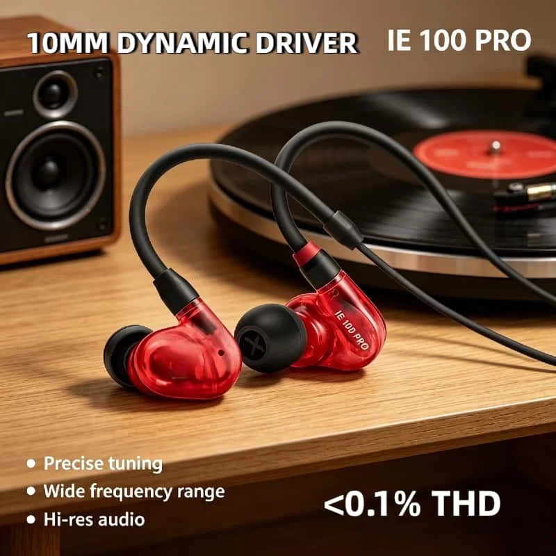 

Наушники-мониторы Stage Studio Musician IE 100 PRO с динамическим драйвером, съемным кабелем, пассивным шумоподавлением, Hi-Fi, проводные, 2026