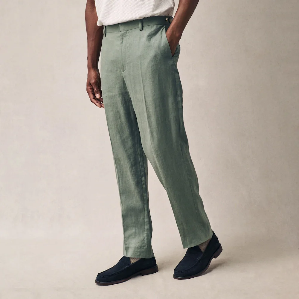 

Trouser for Man Trousers Lightweight Linen Straight Pants Men's Solid Color Business Style Casual Straight-Leg Work Tailoring