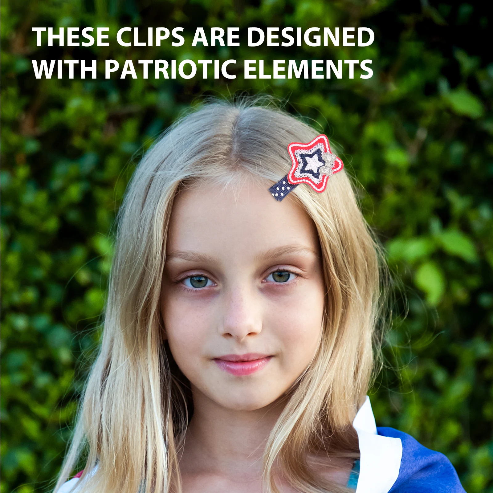 

4 Pcs Hair Clips Independence Day Strip Flash Children Accessories Kids for Girls Embroidery Non-woven Fabric Baby Little