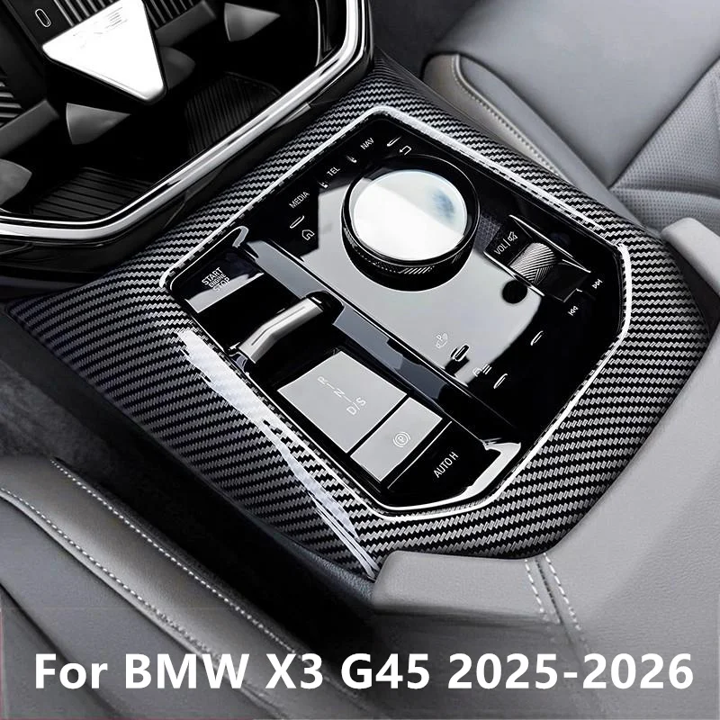 

Для BMW X3 G45 2025-2026 Автомобильная центральная панель переключения передач, накладка на центральную панель, ABS с рисунком из углеродного волокна, автоаксессуары