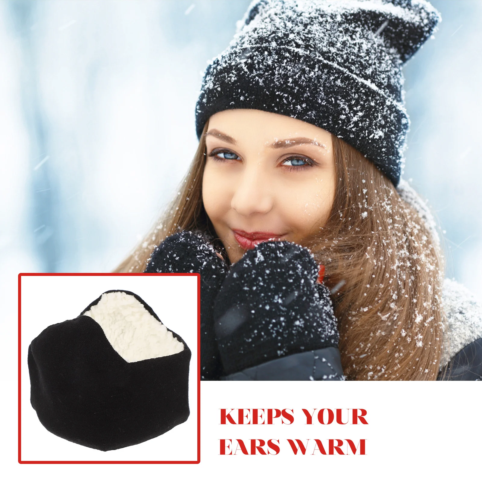 1 زوج الحد من الضوضاء غطاء للأذنين للنوم عقال الأذن إفشل العزل شتاء دافئ تدفئة الأذن للنساء الرجال #5
