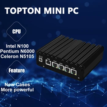 Intel N100 Mini-PC-Firewall-Router der 12. Generation 4 LAN i226-V 2,5 G N6000 N5105 J4125 NVMe Lüfterloser Mini-Computer Proxmox pfSense Box