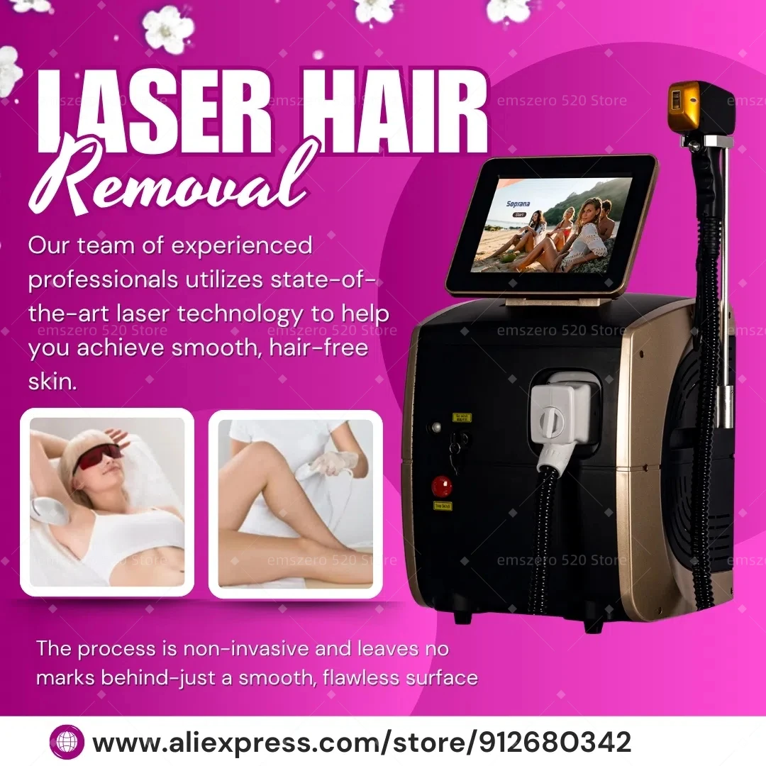 Diode Laser Hair Removal Machine 3 Wavelength 755 1064 808nm Laser Ice Platinum Permanent Painless Hair Removal 3000W Alexandrit