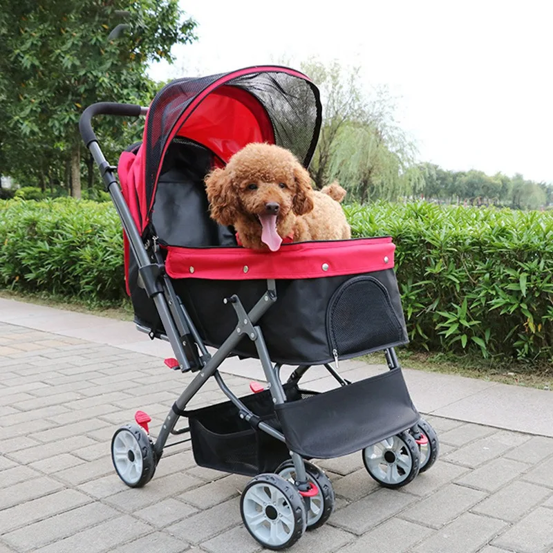 High Quality Large Four Wheels Folding Pet Dog And Cat Travel Carrier Carriage Portable Luxury Pet Stroller