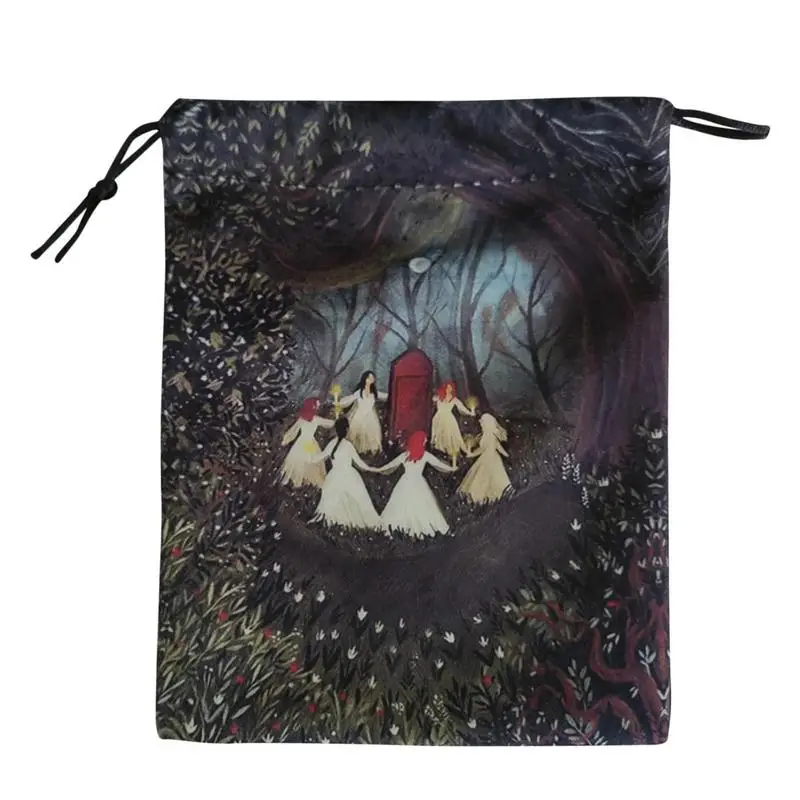 Etui na karty tarota Trwałe etui na karty tarota ze sznurkiem 13x18cm Nowatorska torba na karty tarota i kości Gra planszowa Haftowana torba na tarota dla