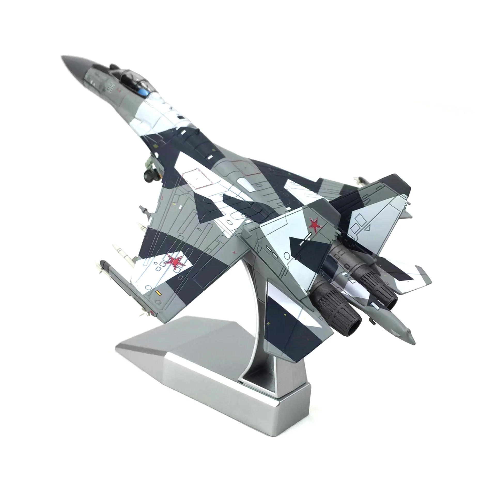 1:100 Scale Russian Su-35 Fighter Model & Display Stand Collection Gift SU35 Alloy Model Plane Mini Decorative Home