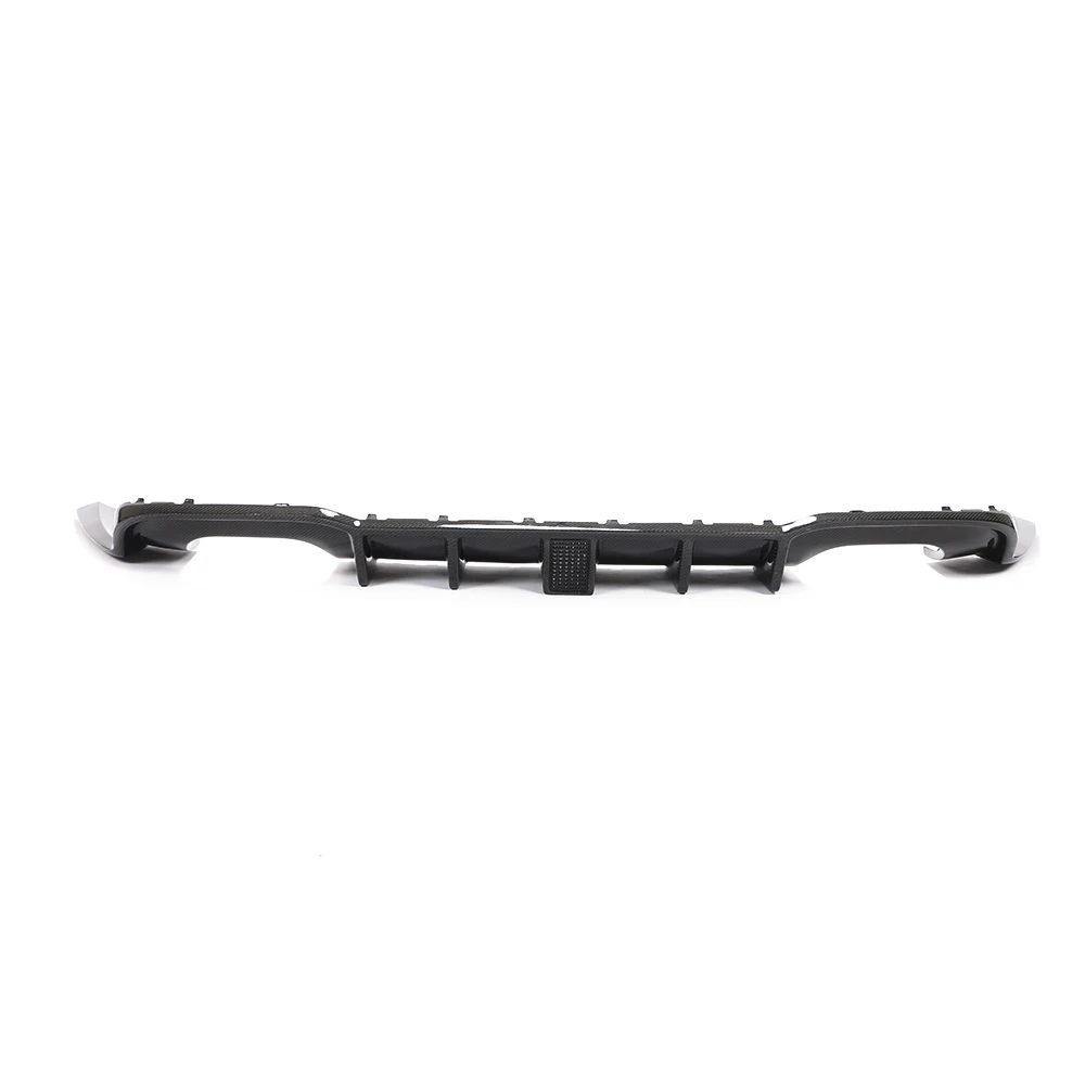JC Sportline Carbon Fiber Car Rear Diffuser With LED Light For Audi S3 A3 S-Line 8V Sedan 4-Door 2017-2019