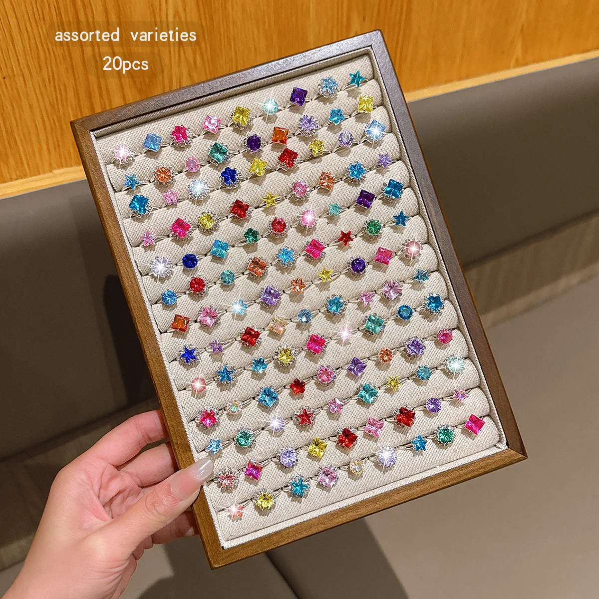 20 fashionable and simple styles with random colored open ring suitable for daily wear and use