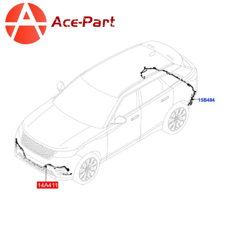 

LR144699 Body Electrical Parts Electric Harness Black Wire Assembly for Land Rover Range Rover Velar